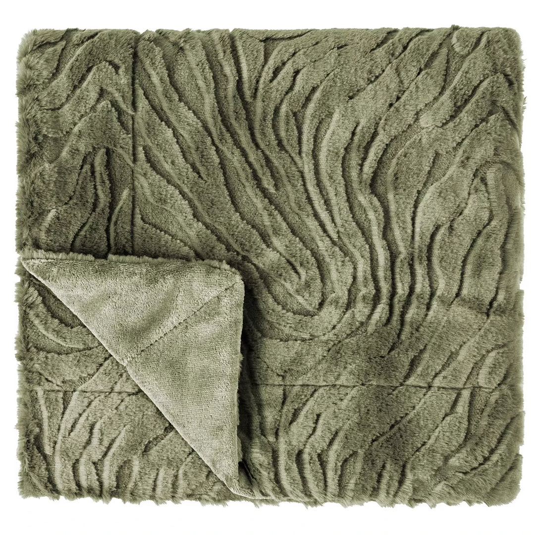 Ziggy Faux Fur Throw 130x170cm - Sage