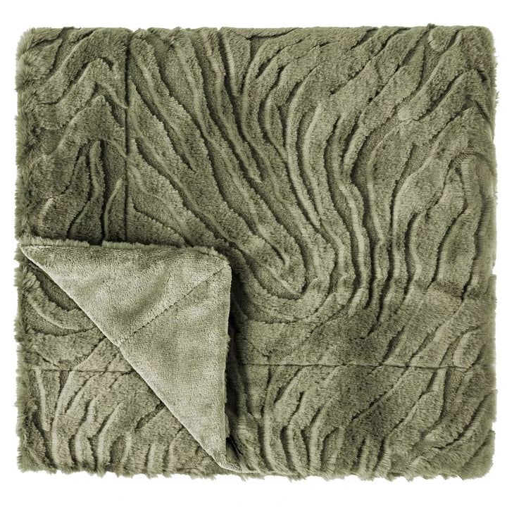 Ziggy Faux Fur Throw 130x170cm - Sage