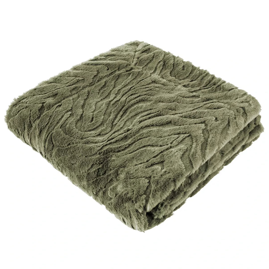Ziggy Faux Fur Throw 130x170cm - Sage
