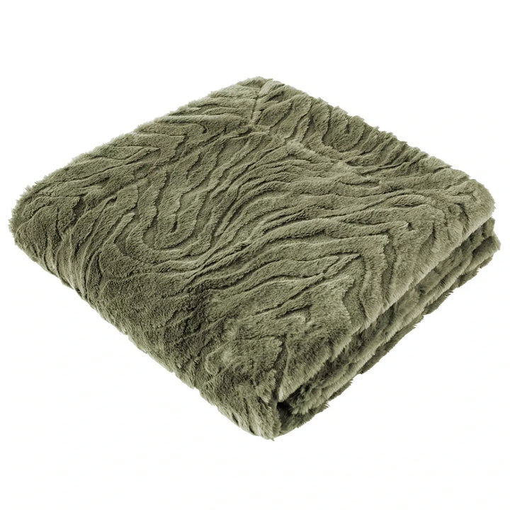 Ziggy Faux Fur Throw 130x170cm - Sage
