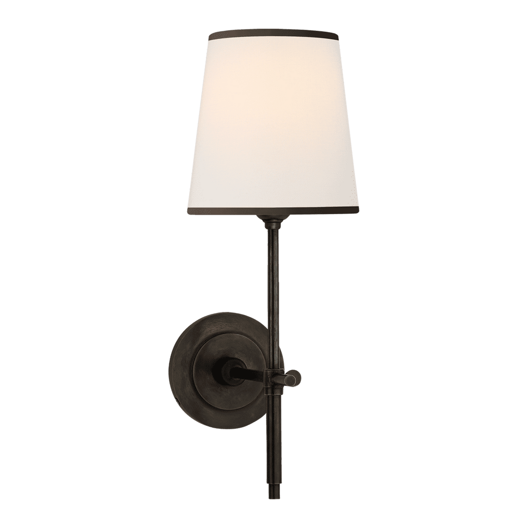 Bryant Sconce - Bronze with Linen Shade with Black tape Visual Comfort 1