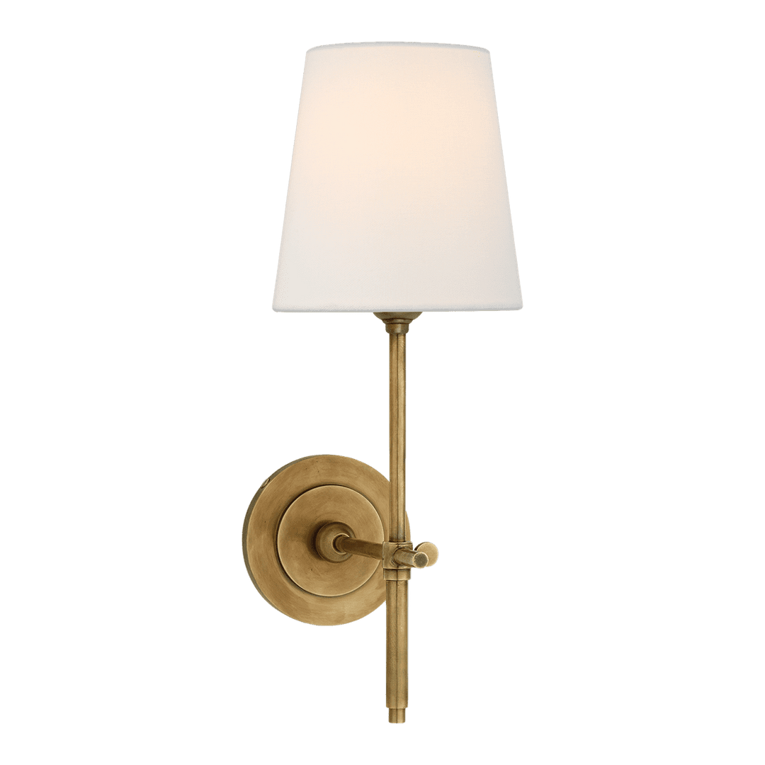 Bryant Sconce - Antique Brass with Linen Shade Visual Comfort 1