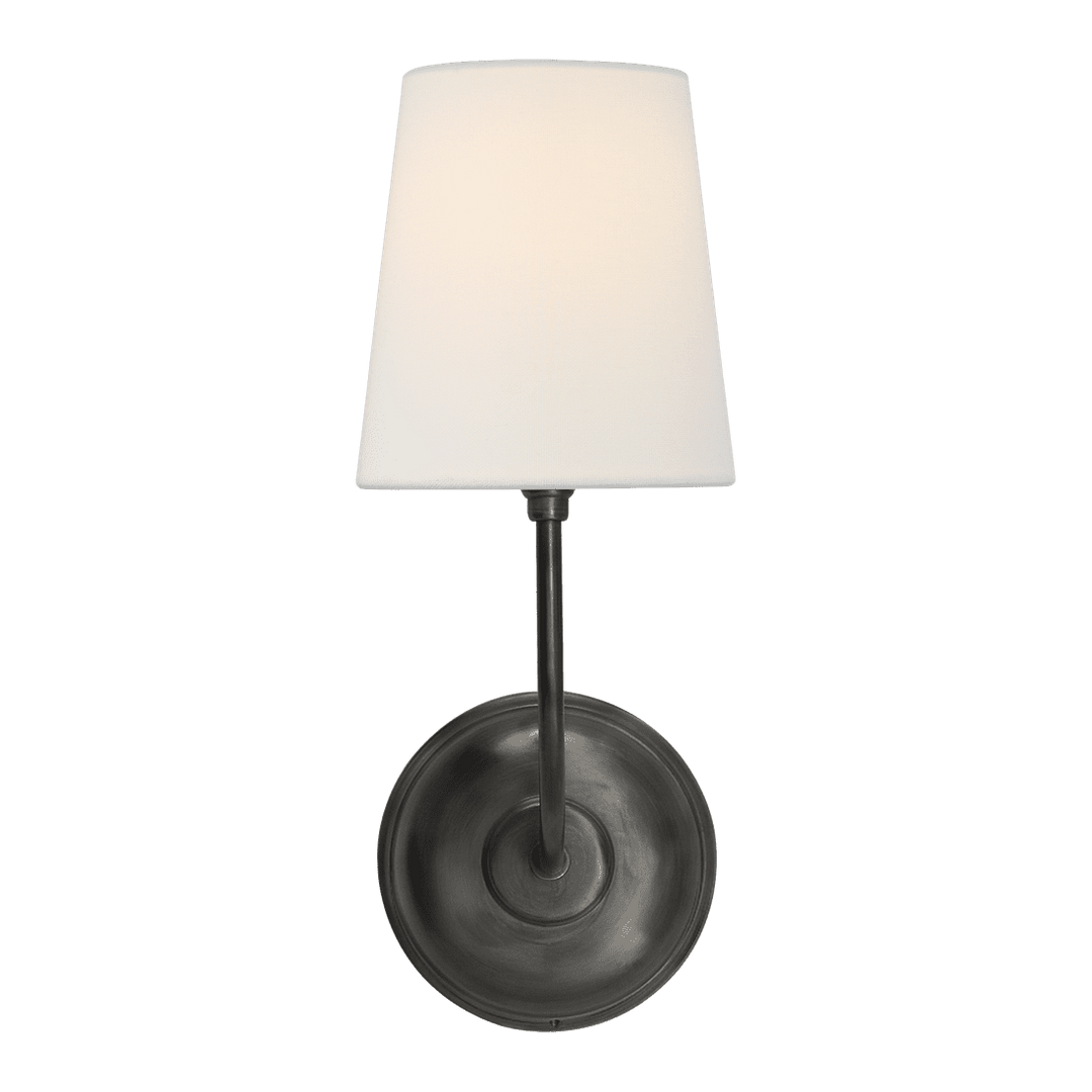 Vendome Single Sconce - Bronze with Linen Shade Visual Comfort 1