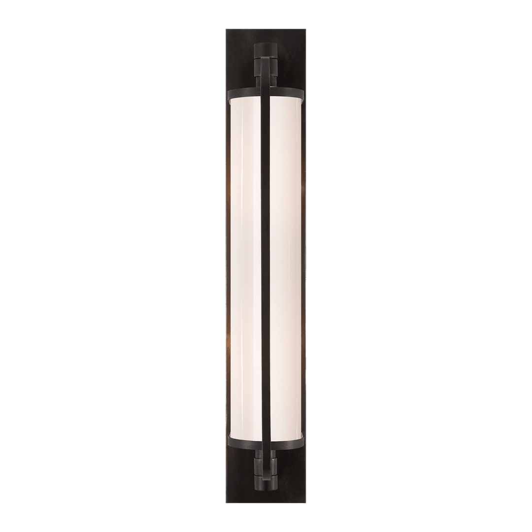 Keeley Tall Pivoting Sconce - Bronze with White Glass Visual Comfort 1