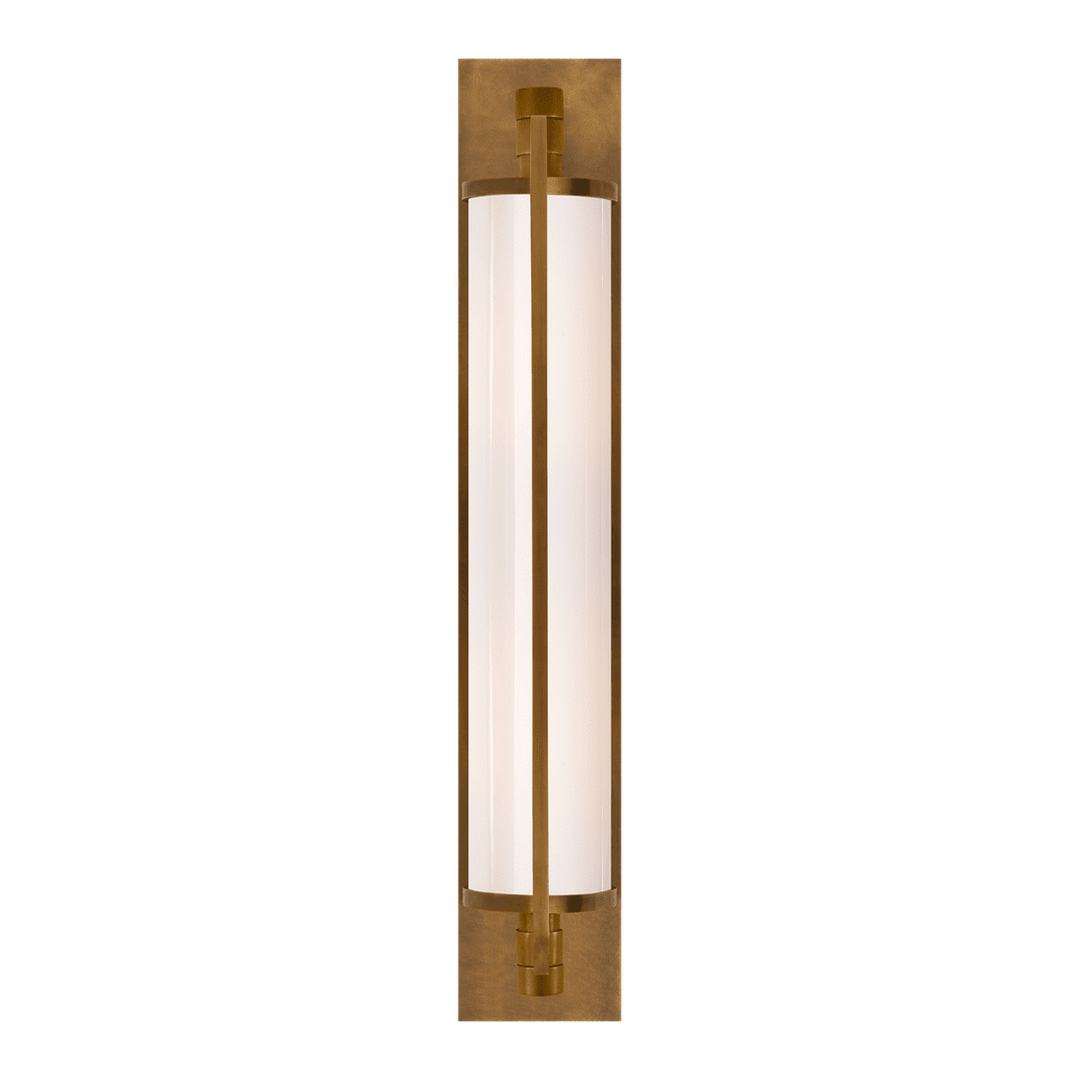 Keeley Tall Pivoting Sconce - Antique Brass with White Glass Visual Comfort 1