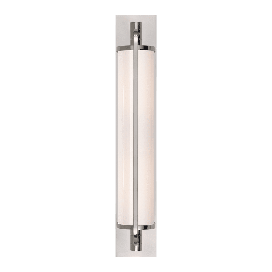 Keeley Tall Pivoting Sconce - Polished Nickel with White Glass Visual Comfort 1