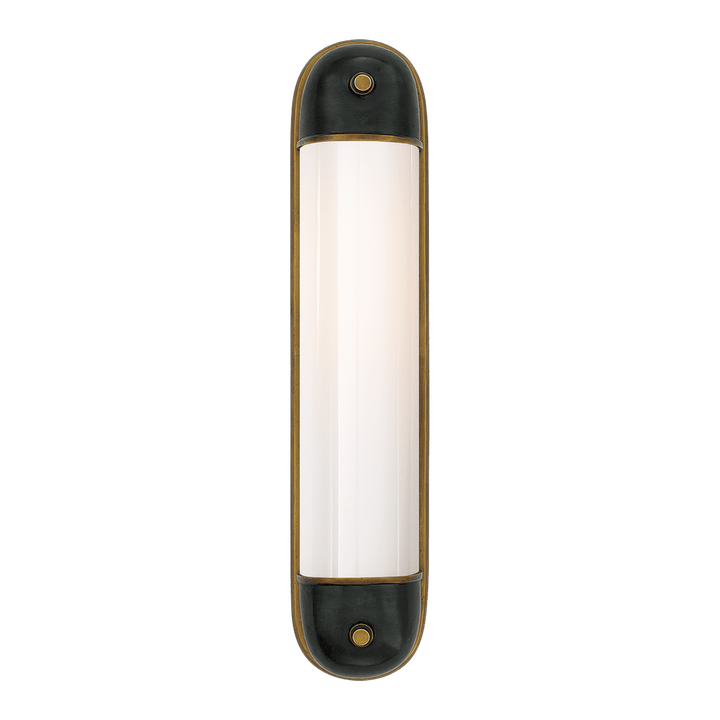 Selecta Long Sconce - Bronze & Antique Brass with White Glass Visual Comfort 1