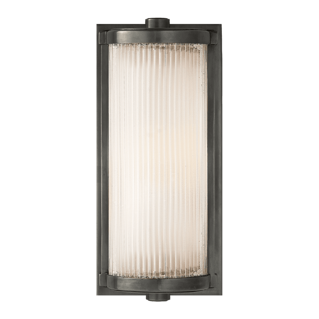 Dresser Short Glass Rod Light - Bronze with Frosted Glass Liner Visual Comfort 1