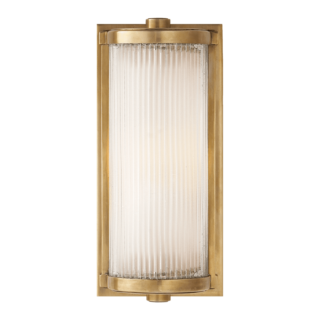 Dresser Short Glass Rod Light - Antique Brass with Frosted Glass Liner Visual Comfort 1