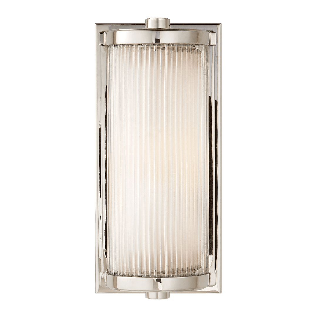 Dresser Short Glass Rod Light - Polished Nickel with Frosted Glass Liner Visual Comfort 1