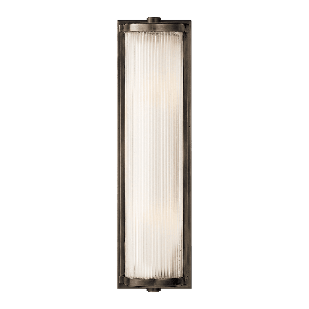 Dresser Long Glass Rod Light - Bronze with Frosted Glass Liner Visual Comfort 1