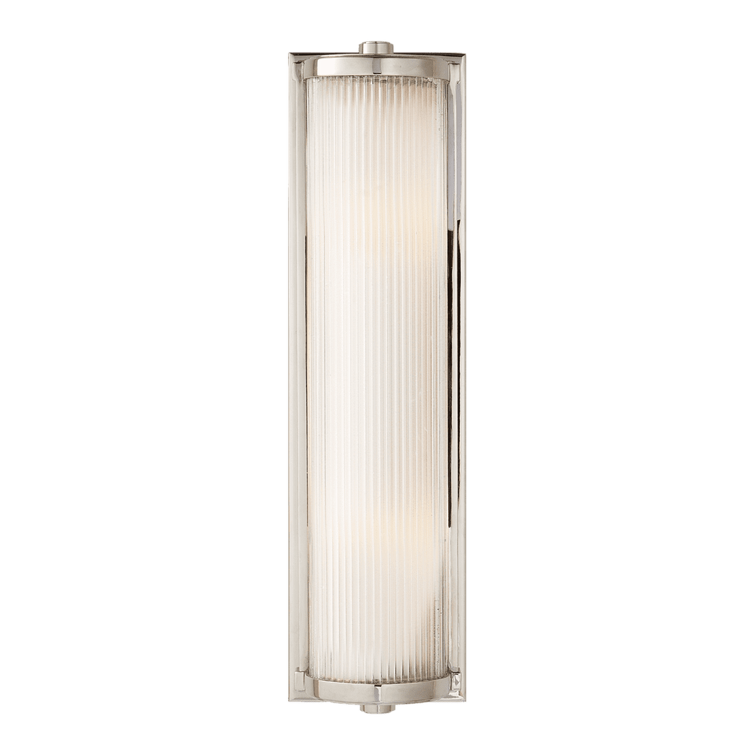 Dresser Long Glass Rod Light - Polished Nickel with Frosted Glass Liner Visual Comfort 1