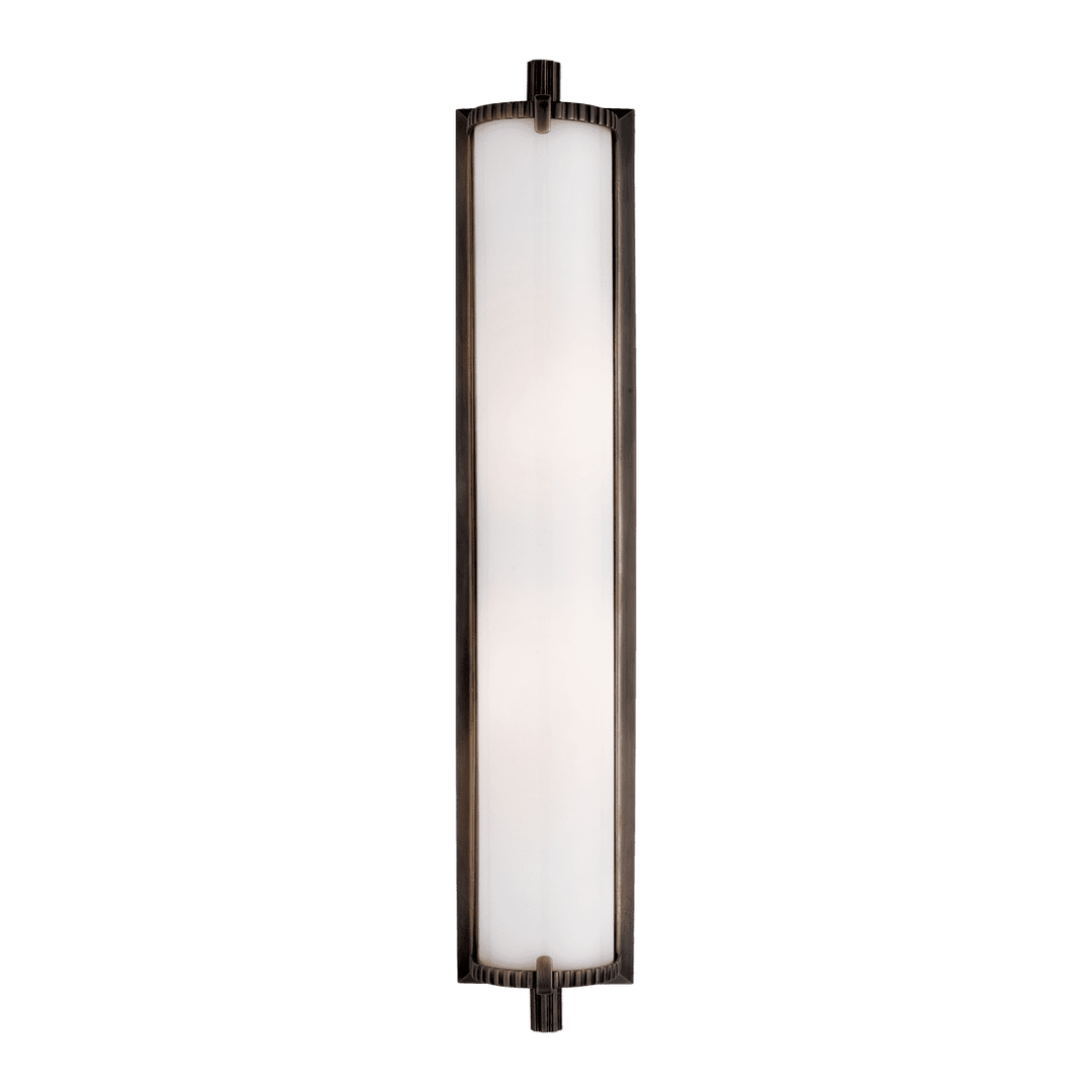 Calliope Tall Bath Light - Bronze with White Glass Visual Comfort 1