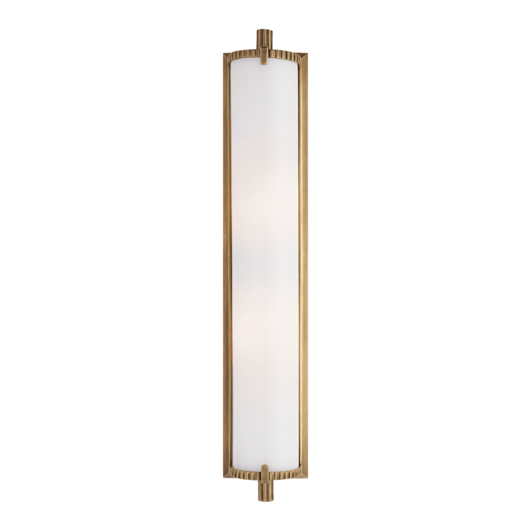 Calliope Tall Bath Light - Antique Brass with White Glass Visual Comfort 1
