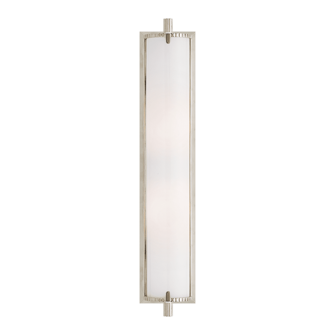Calliope Tall Bath Light - Polished Nickel with White Glass Visual Comfort 1