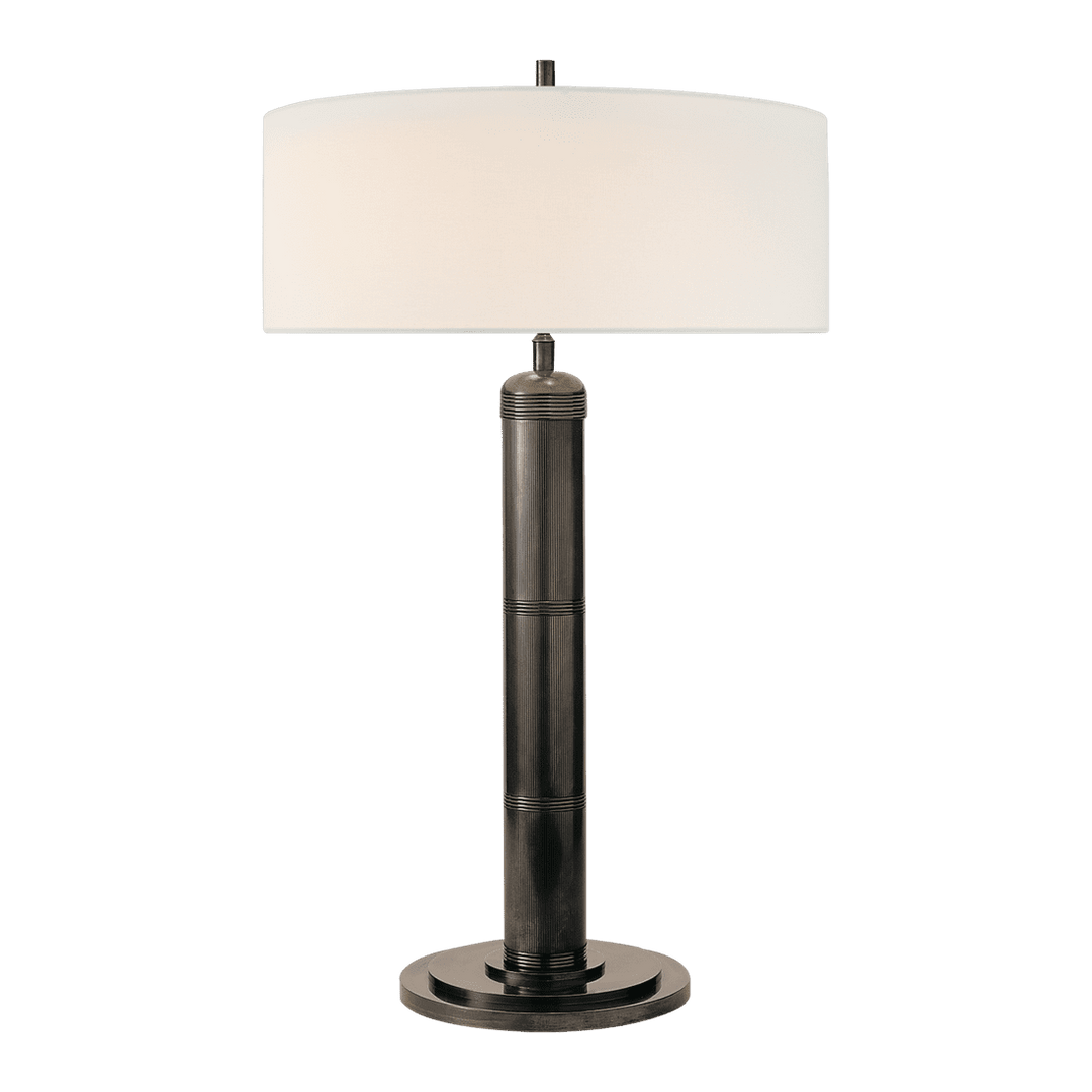 Longacre Tall Table Lamp - Bronze with Linen Shade Visual Comfort 1