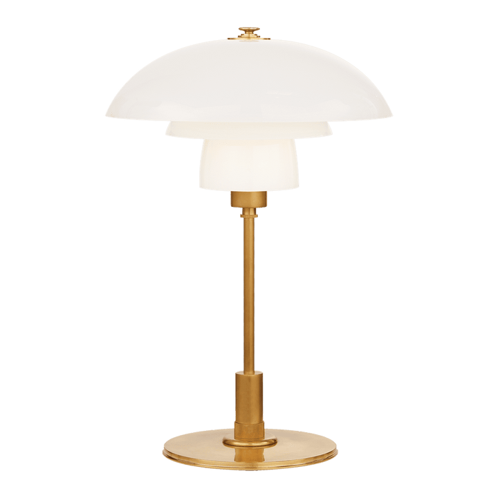 Whitman Desk Lamp - Antique Brass with White Glass Shade Visual Comfort 1