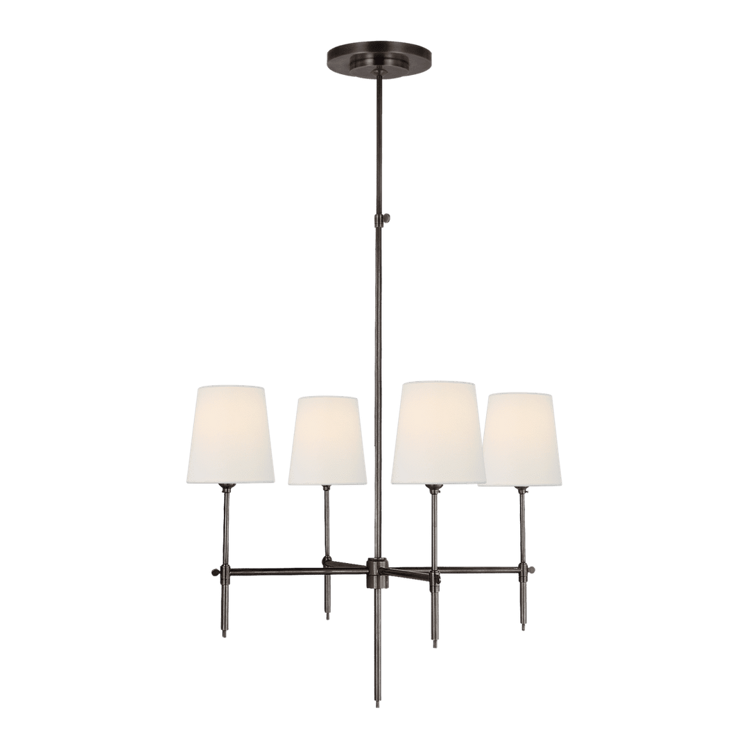 Bryant Small Chandelier - Bronze with Linen Shades Visual Comfort 1