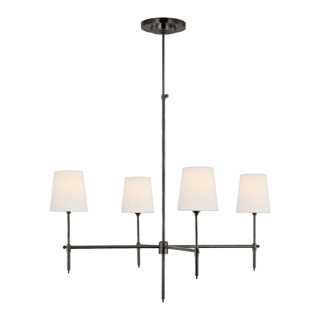Bryant Large Chandelier - Bronze with Linen Shades Visual Comfort 1