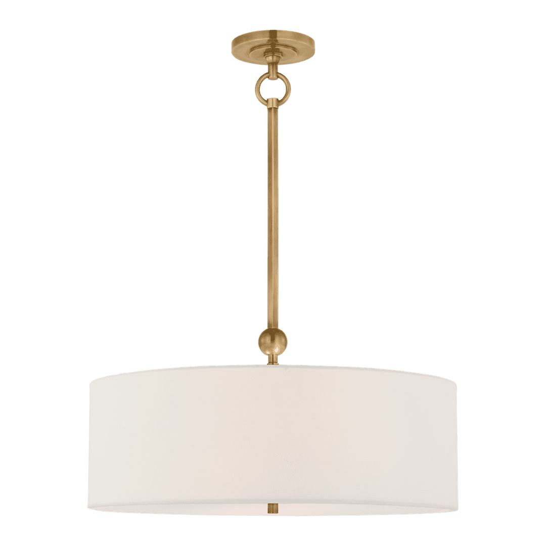 Reed Hanging Shade - Antique Brass with Linen Shade Visual Comfort 1