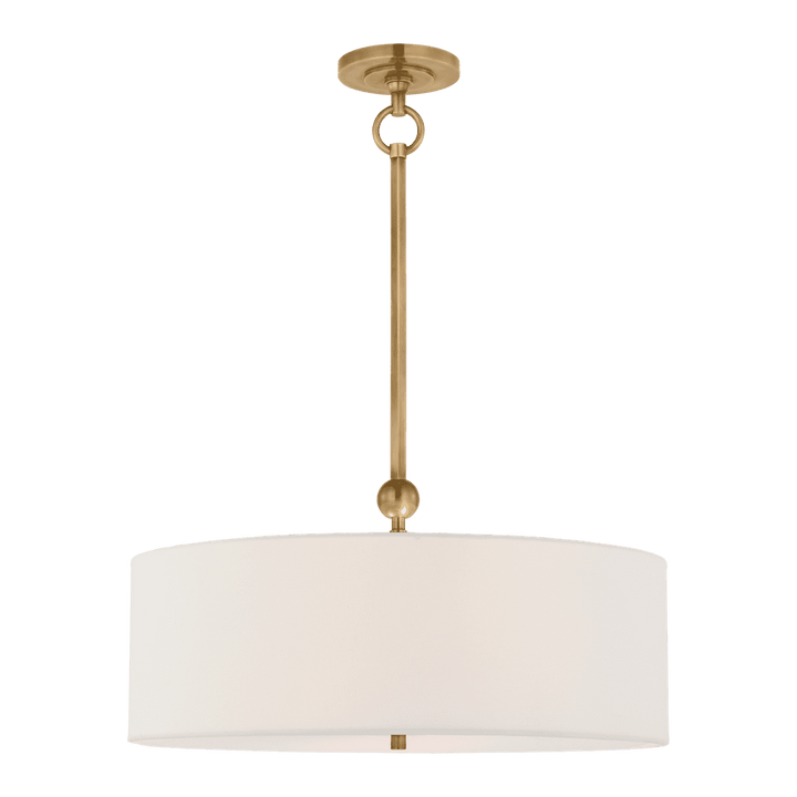 Reed Hanging Shade - Antique Brass with Linen Shade Visual Comfort 1