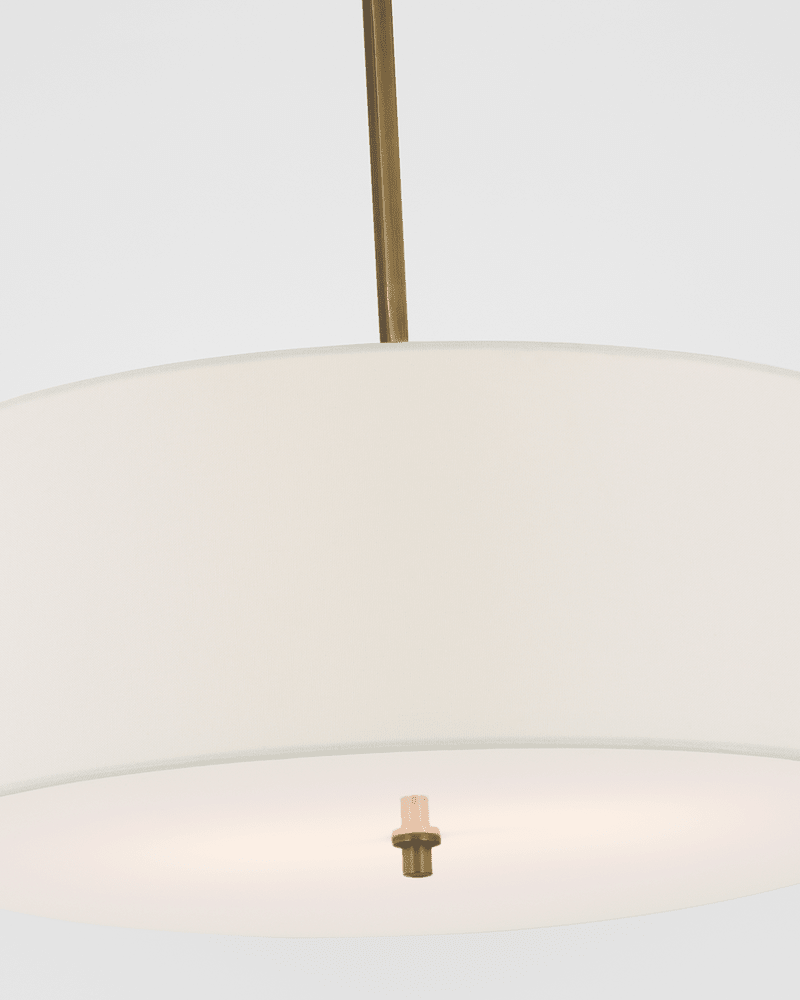 Reed Hanging Shade - Antique Brass with Linen Shade Visual Comfort 2