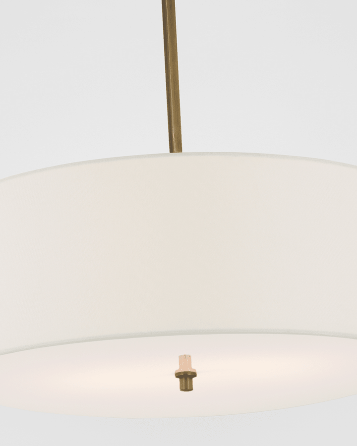 Reed Hanging Shade - Antique Brass with Linen Shade Visual Comfort 2