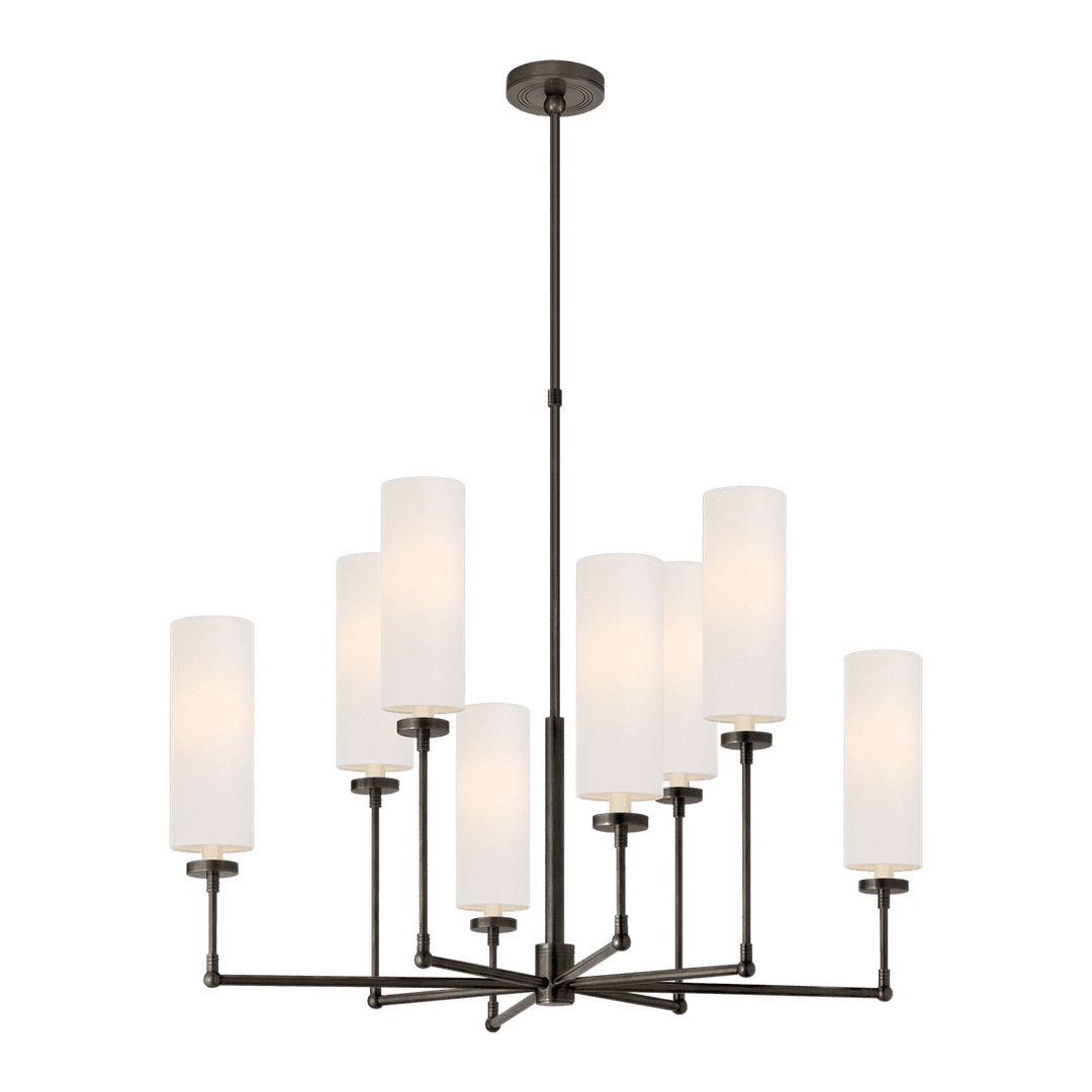 Ziyi Large Chandelier - Bronze with Linen Shades Visual Comfort 1