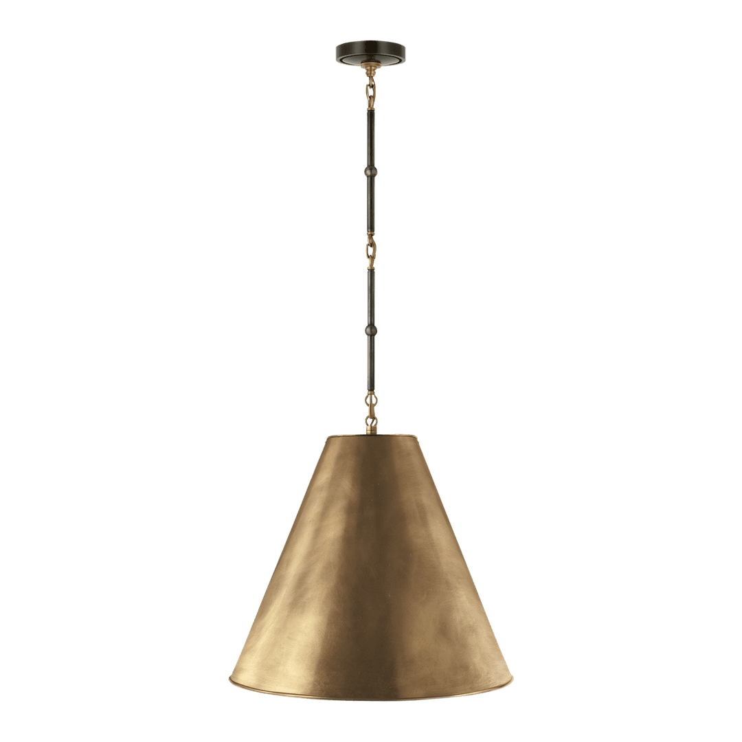 Goodman Medium Hanging Light - Bronze & Antique Brass with Antique Brass Shade Visual Comfort 1