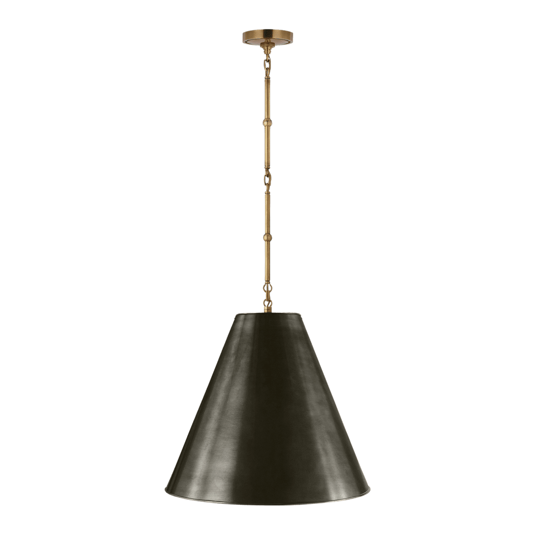Goodman Medium Hanging Light - Antique Brass with Bronze Shade Visual Comfort 1