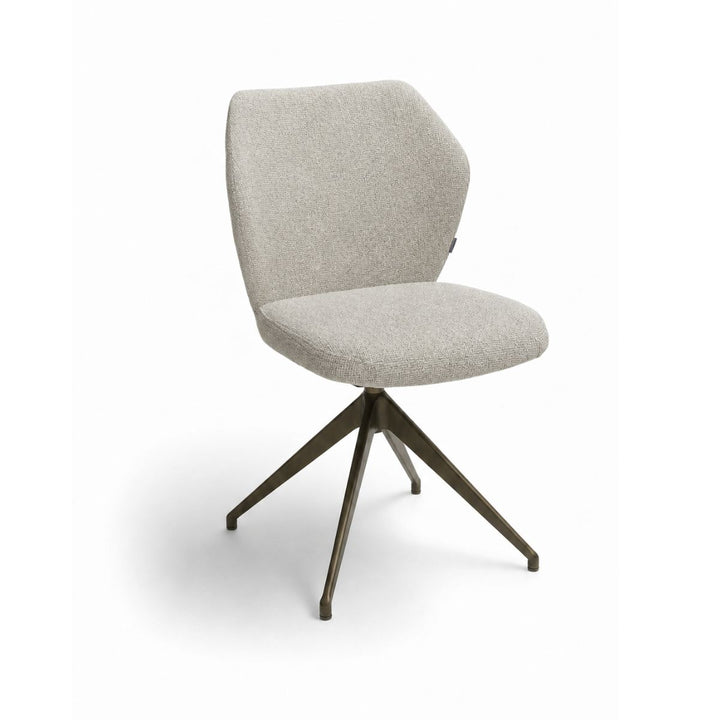 Toby Beige Monza Melange Swivel Dining Chair - Anodic Brown