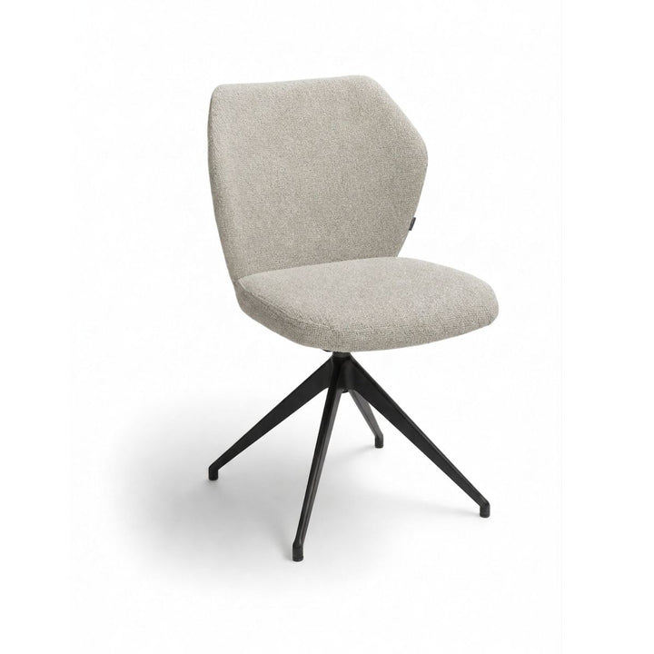 Toby Beige Monza Melange Swivel Dining Chair - Black