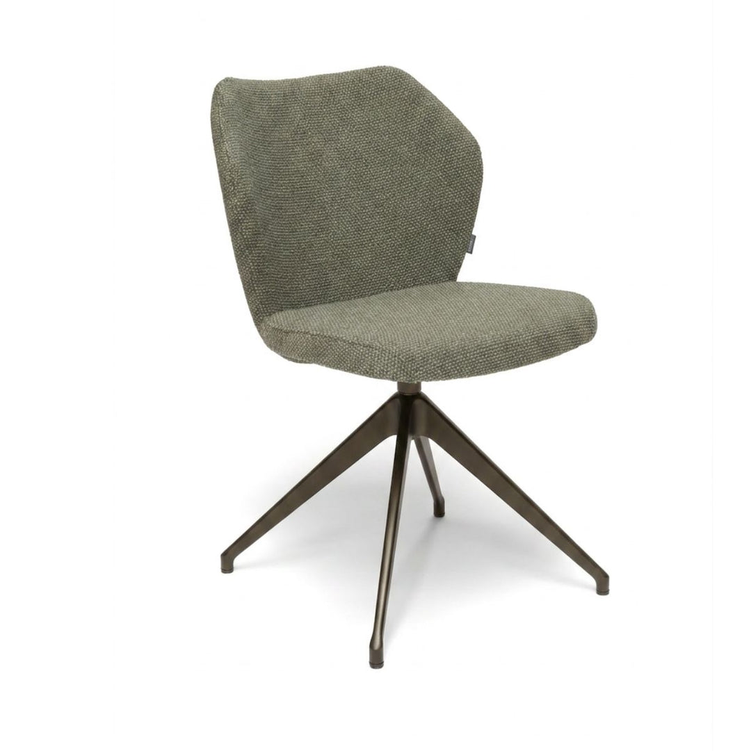 Toby Green Monza Melange Swivel Dining Chair - Anodic Brown
