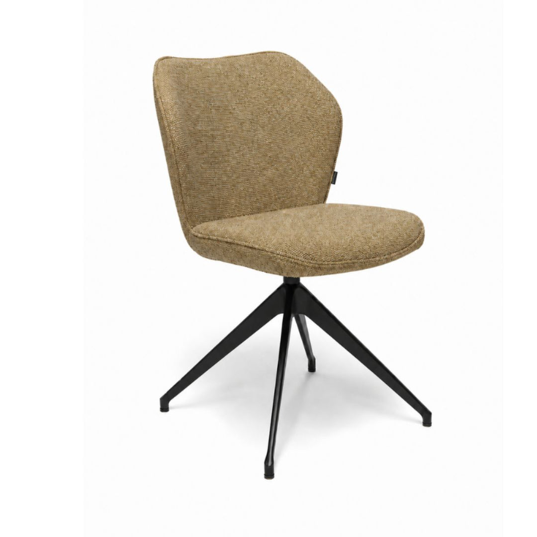 Toby Mustard Monza Melange Swivel Dining Chair - Black