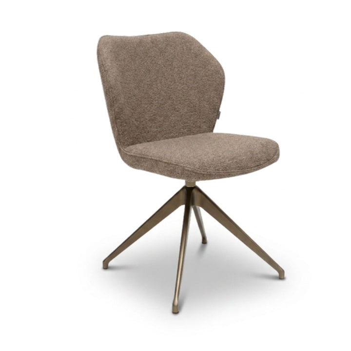 Toby Taupe Monza Swivel Dining Chair - Anodic Brown