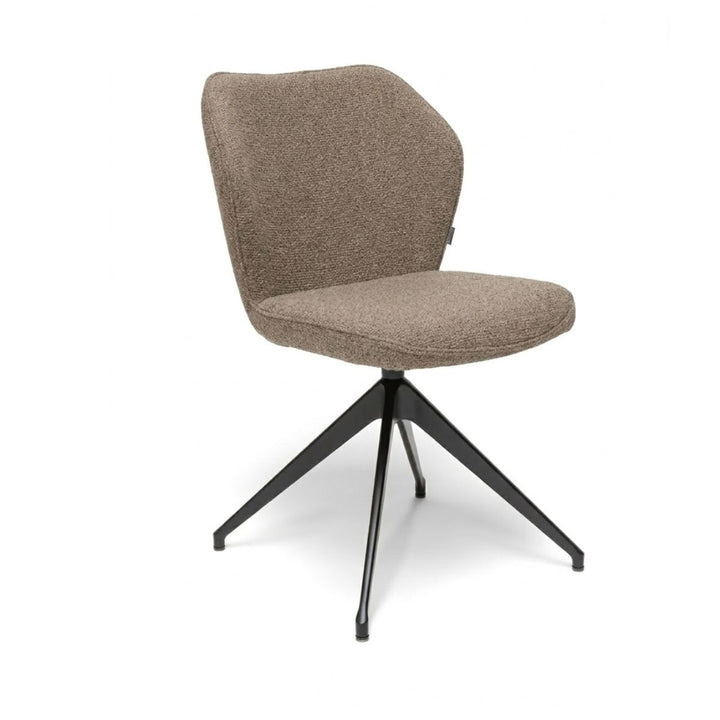 Toby Taupe Monza Swivel Dining Chair - Black