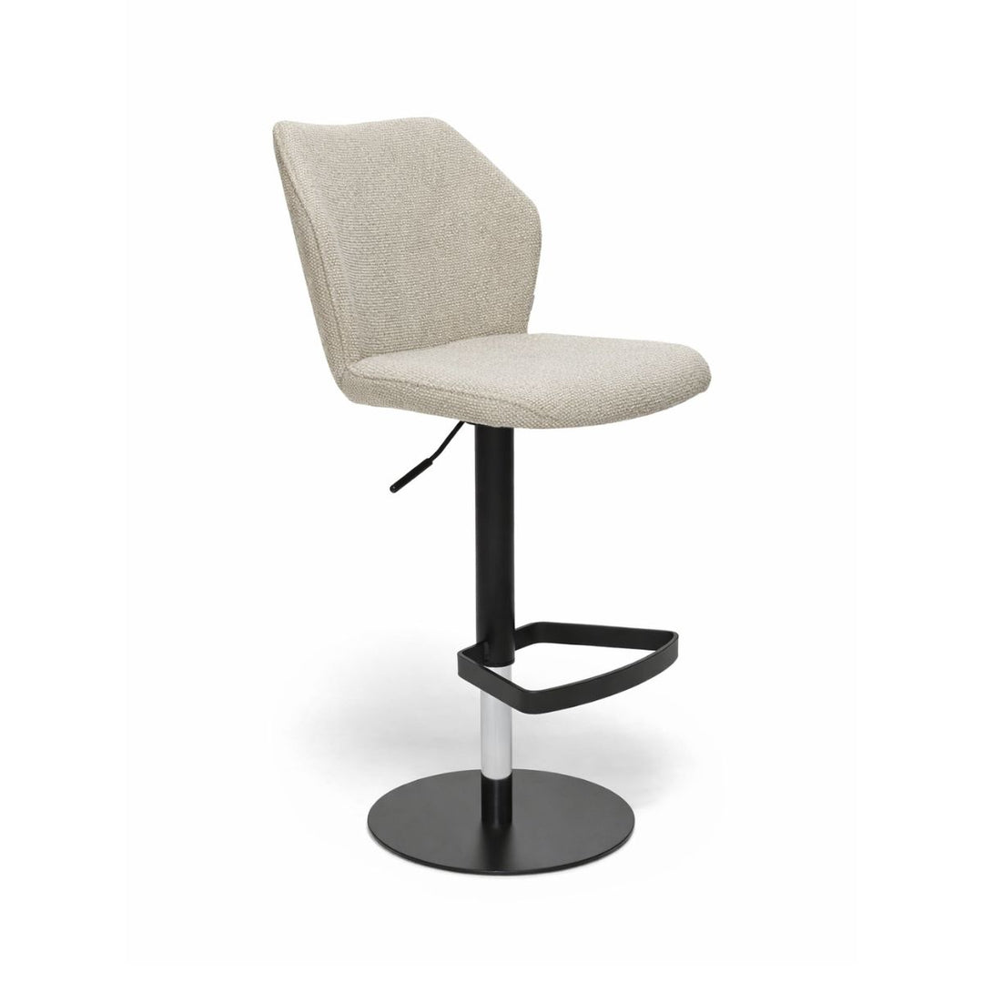 Toby Beige Monza Melange Adjustable Barstool - Black