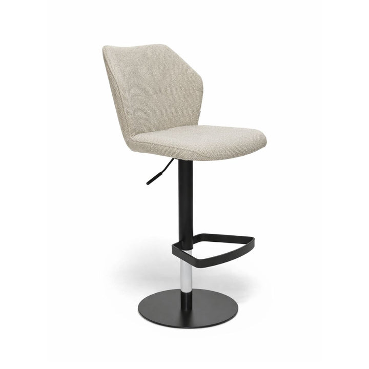 Toby Beige Monza Melange Adjustable Barstool - Black