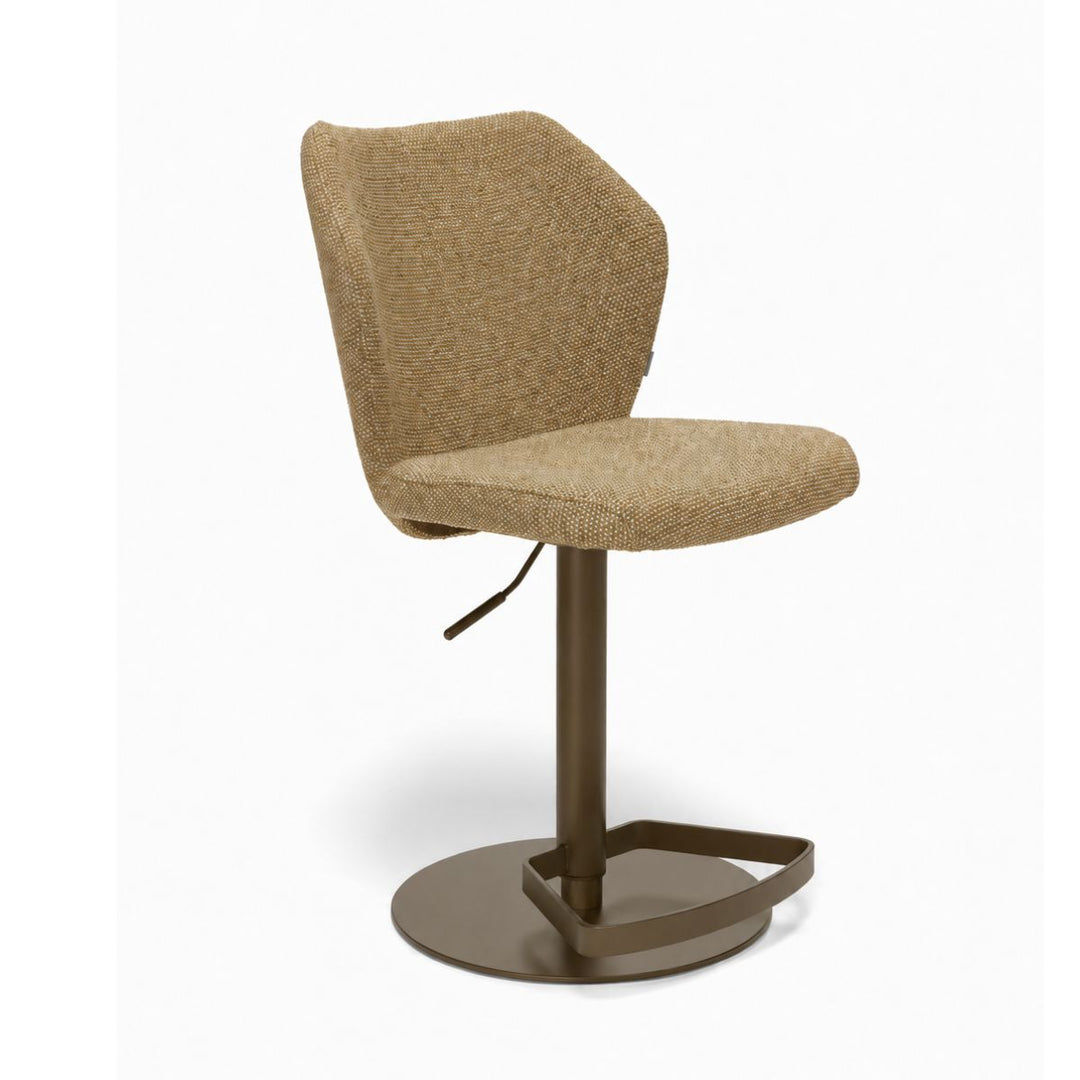 Toby Mustard Monza Melange Adjustable Barstool - Anodic Brown