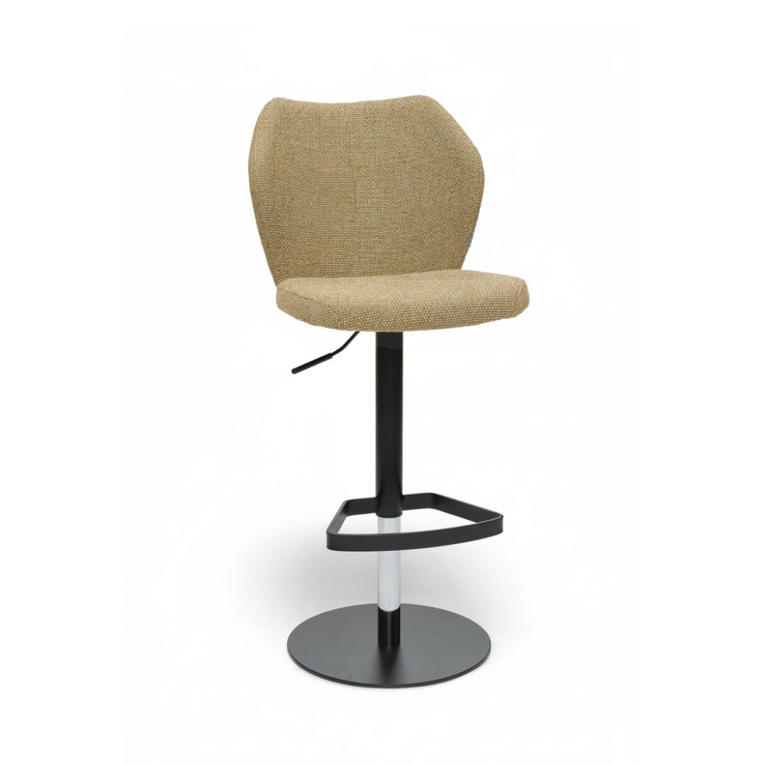 Toby Mustard Monza Melange Adjustable Barstool - Black
