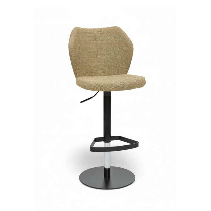 Toby Mustard Monza Melange Adjustable Barstool - Black