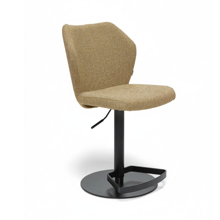 Toby Mustard Monza Melange Adjustable Barstool - Black