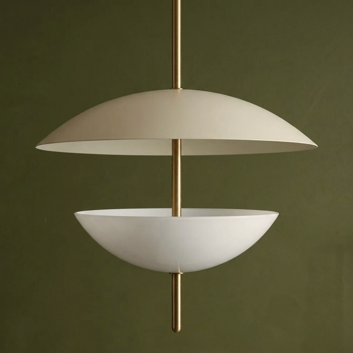 Dion 3 Light Pendant Light - Patina Brass & Soft Sand