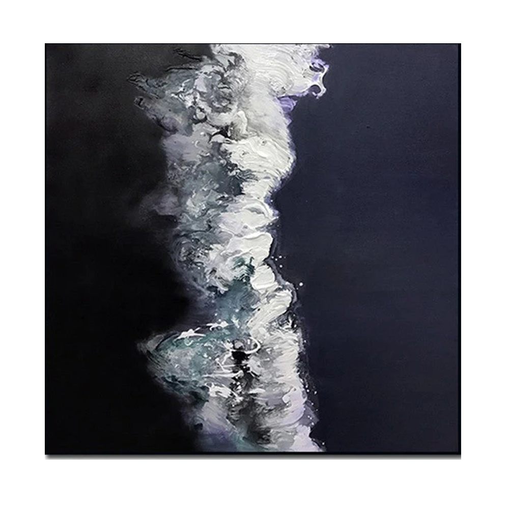  Tommy Franks-Tommy Franks Dark lake Oil Painting-Blue  029 