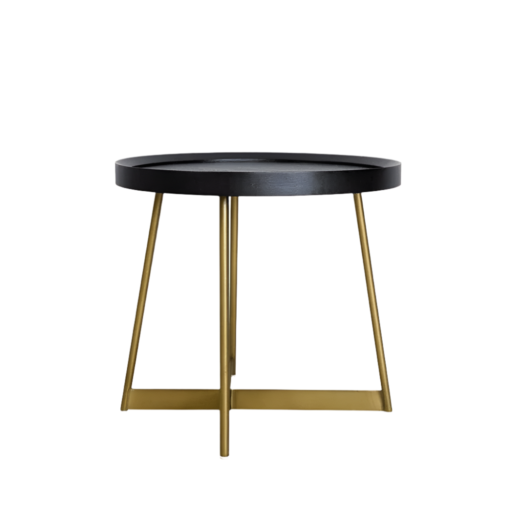 Lane Oak Round Side Table - Smoke Gold Tommy Franks 1