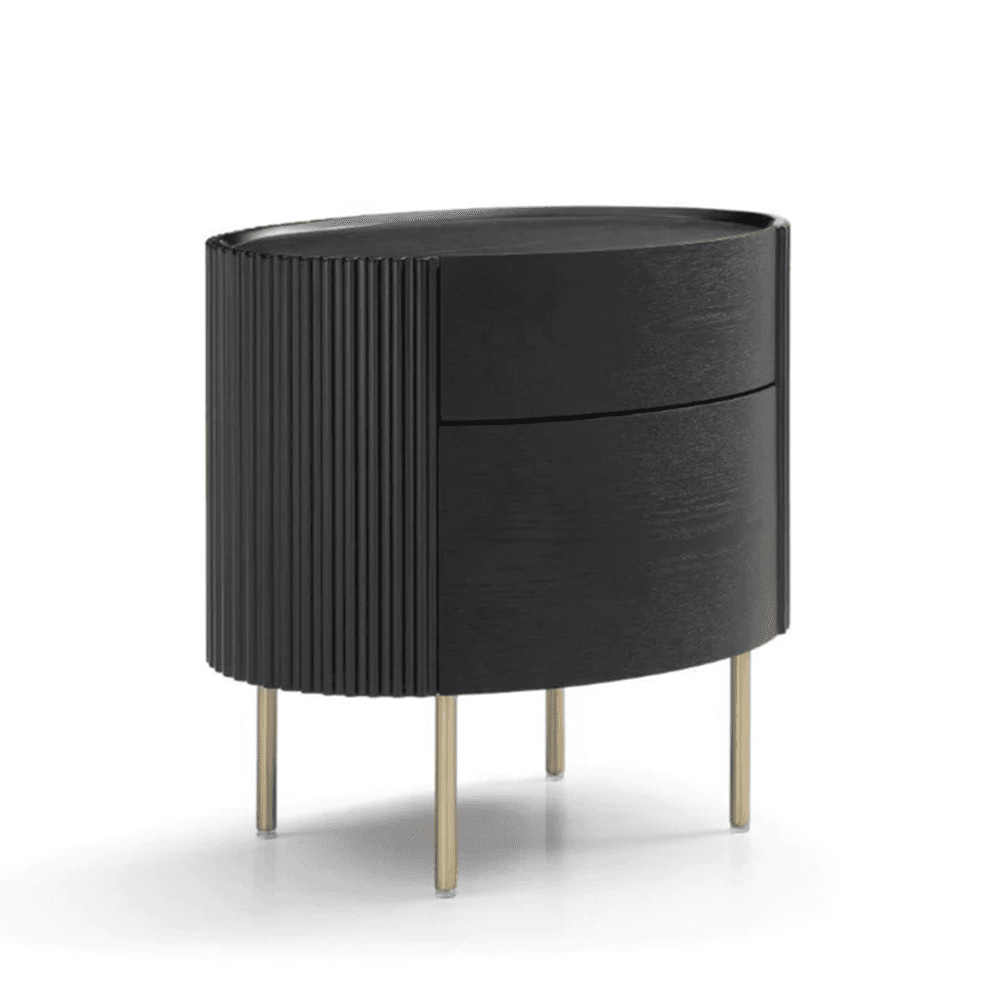 Lantine Bedside Table - Black Oak Tommy Franks 1