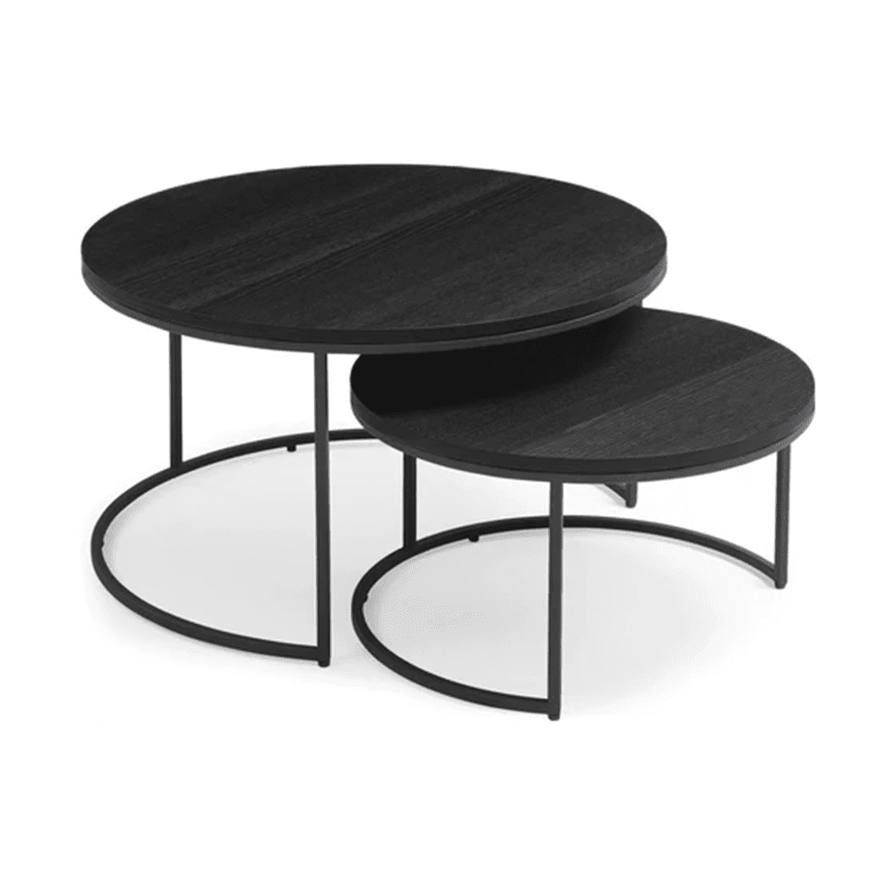 Wheel Round Coffee Table - Large - Black Oak | Outlet Olivia's 1