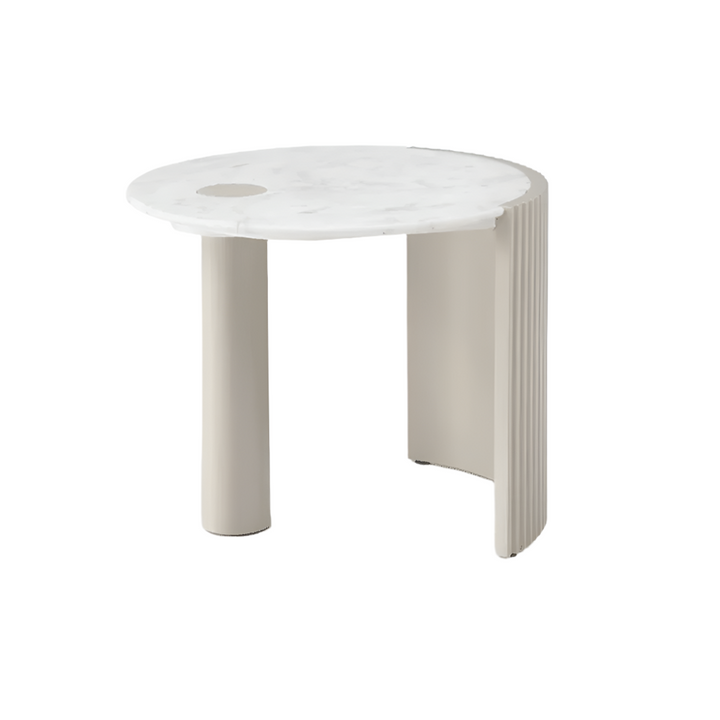 Salida Marble Round Side Table - Beige Tommy Franks 1