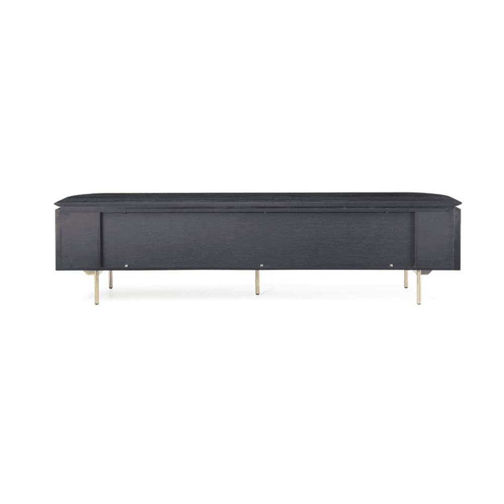 Tommy Franks Lantine Oak TV Unit in Matte Black