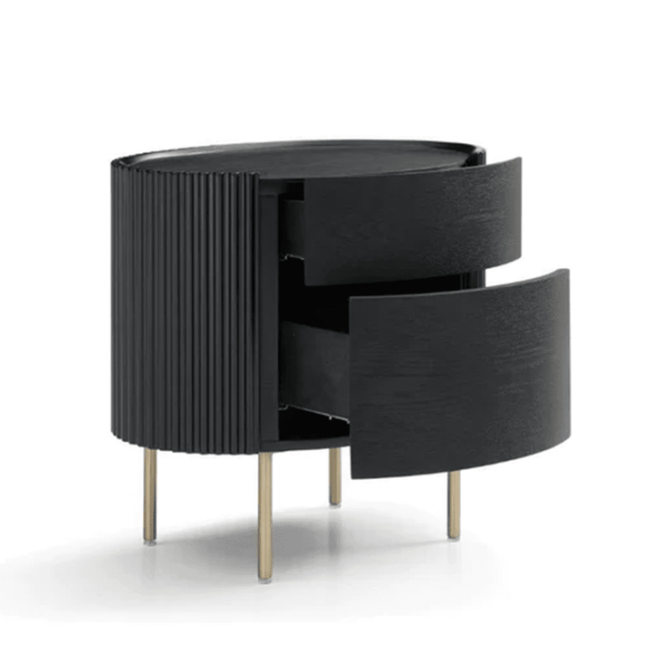 Lantine Bedside Table - Black Oak Tommy Franks 3